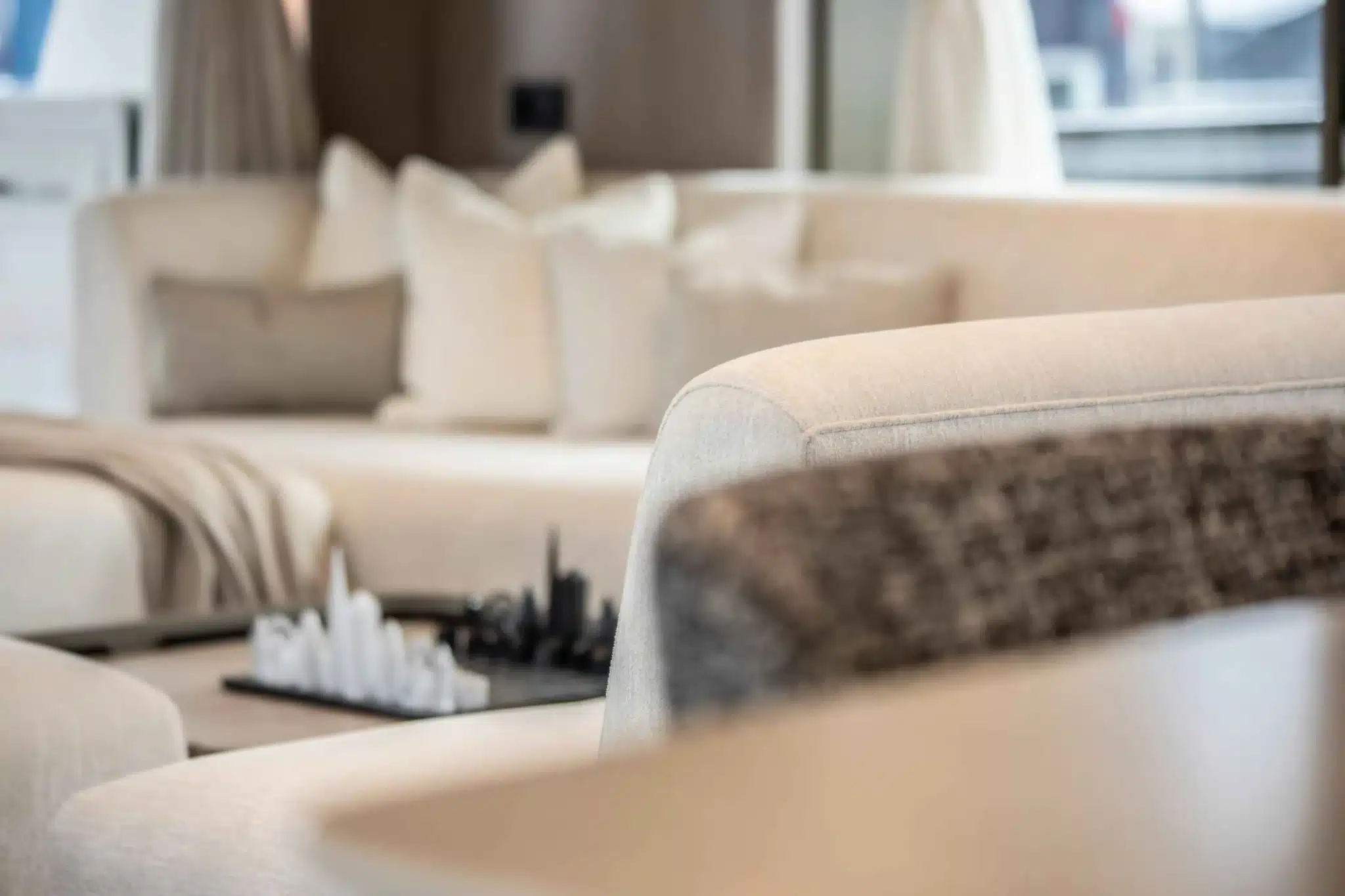 White couch in living room